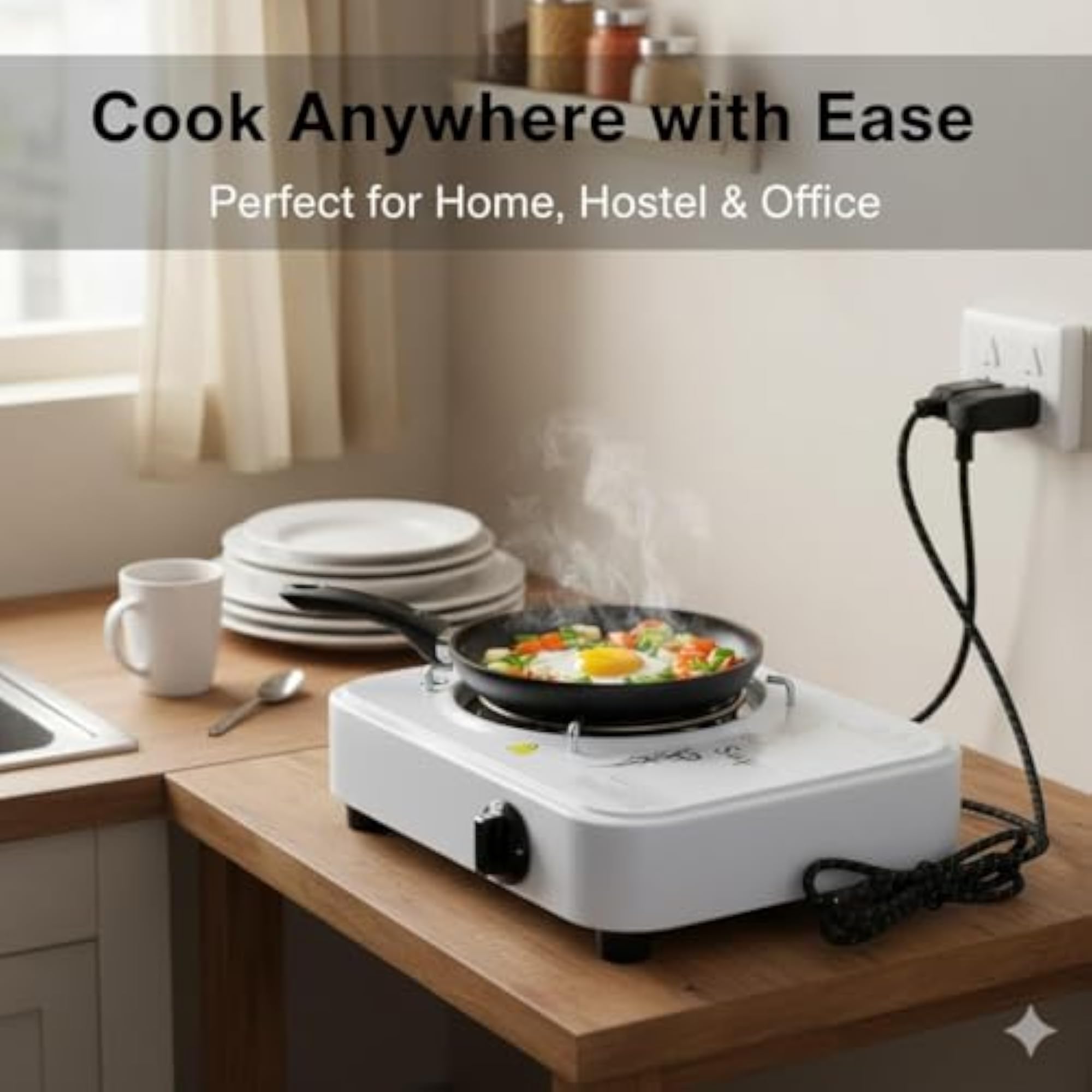 2000W Radiant Electric Cooktop with Jog Dial Control